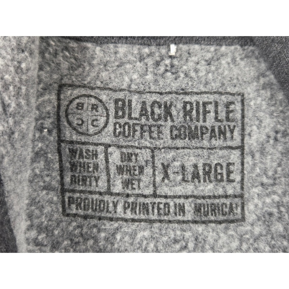 Black Rifle Coffee Company Hoodie Mens XL Gray Coffee or Die Full Zip Sweatshirt - Picture 3 of 7